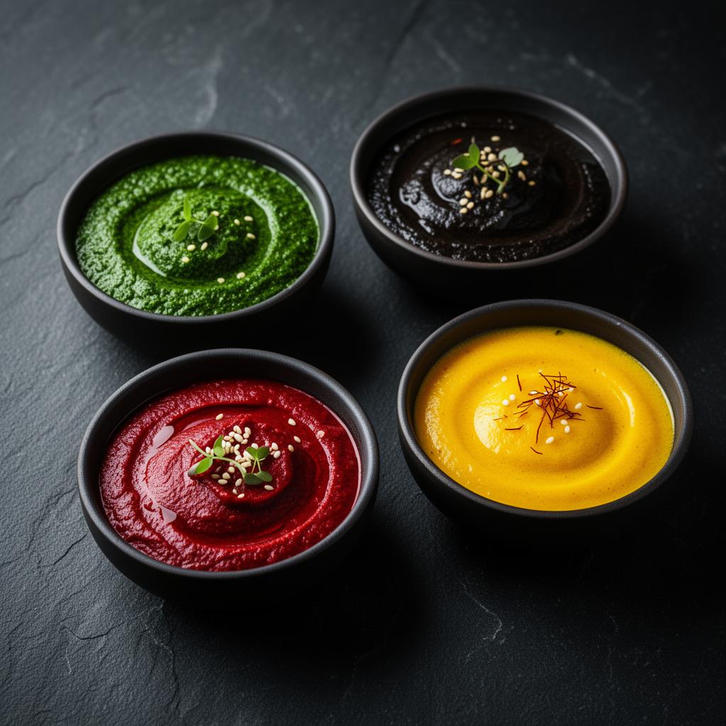 Signature puree sauces — umami spectrum